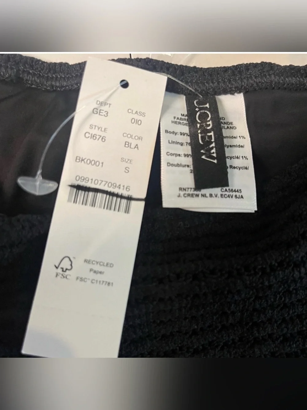 J.Crew Crochet string bikini bottom in black - Picture 8 of 8